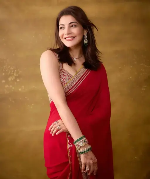 Kajal Aggarwal Inspired Red Saree