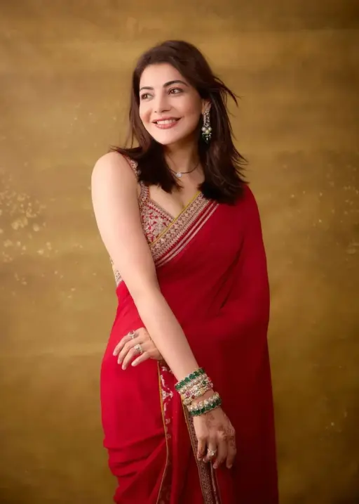 Kajal Aggarwal Inspired Red Saree