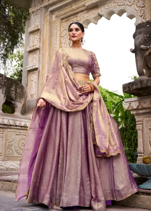 Pastel Lavender Shiny Party Lehenga Choli