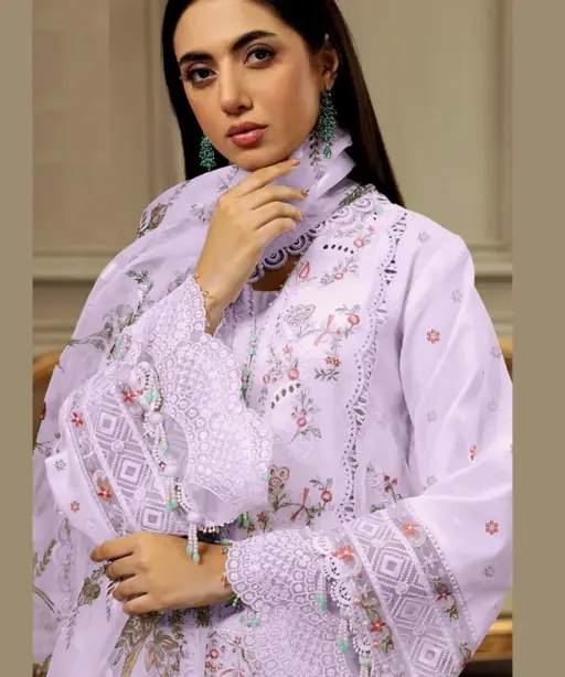 Pastel Purple Embroidery Pakistani Suit