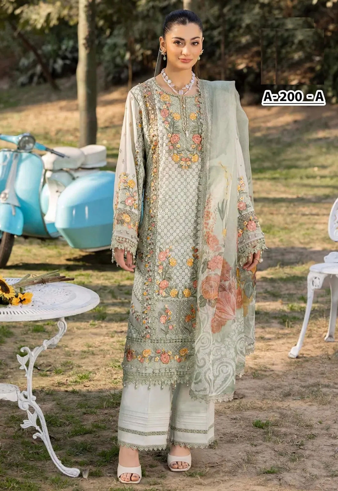 Pista Cotton Pakistani Suit for Women - Image 2