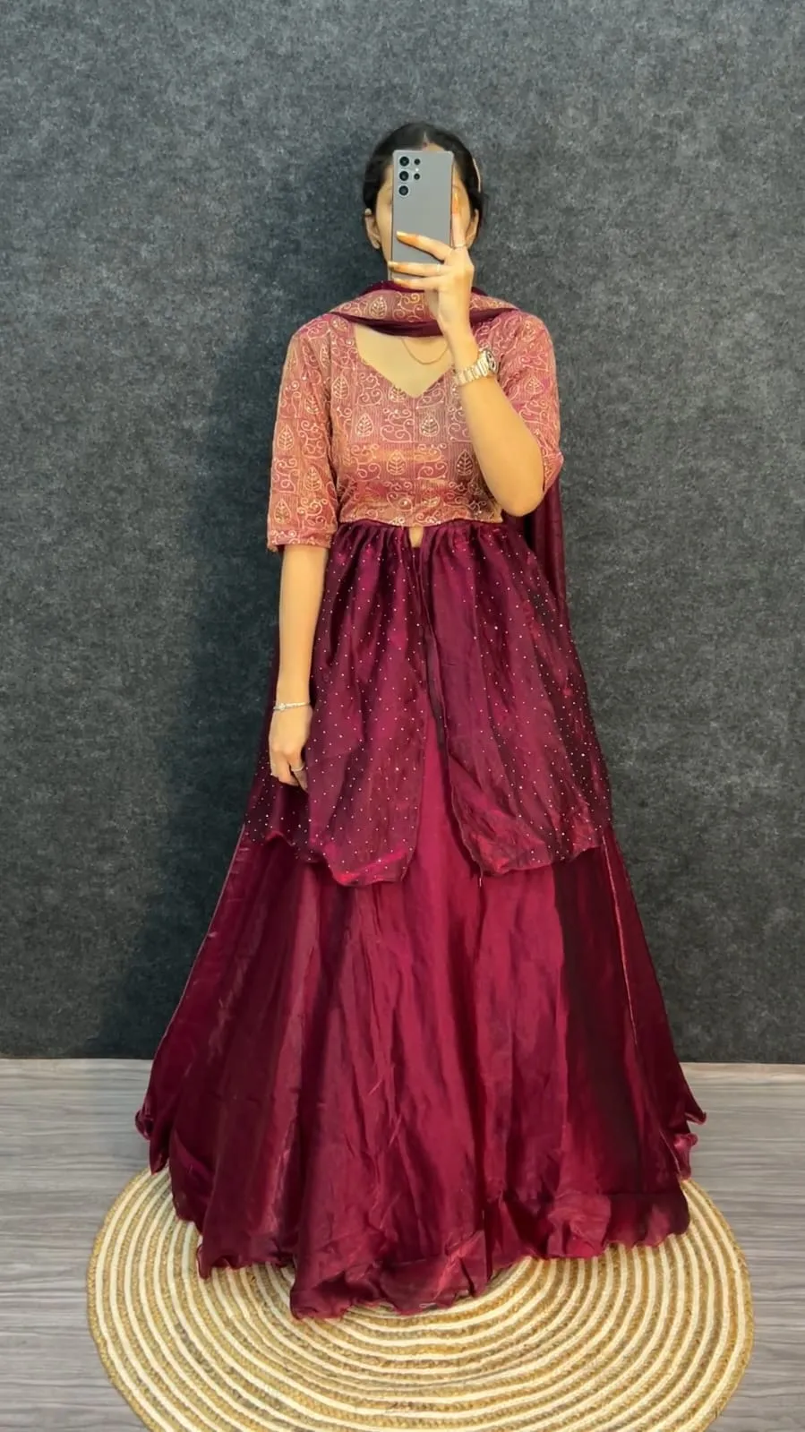 Purple 4 in 1 Lehenga Choli - Readymade Lehenga