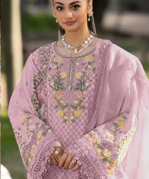 Purple Cotton Pakistani Suit for Women