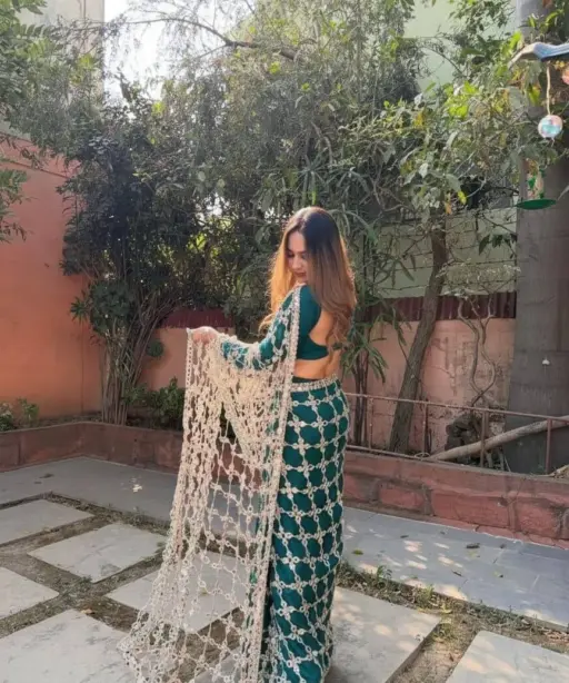 Rama Viral Mirror Saree