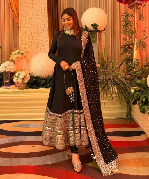 Readymade Black Anarkali Dress for Eid