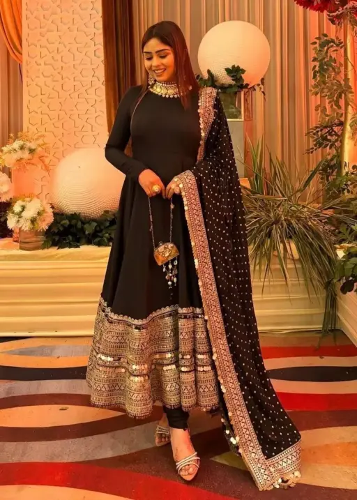 Readymade Black Anarkali Dress for Eid