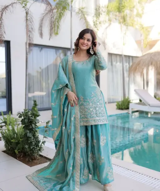 Readymade Eid Dress Sky Blue