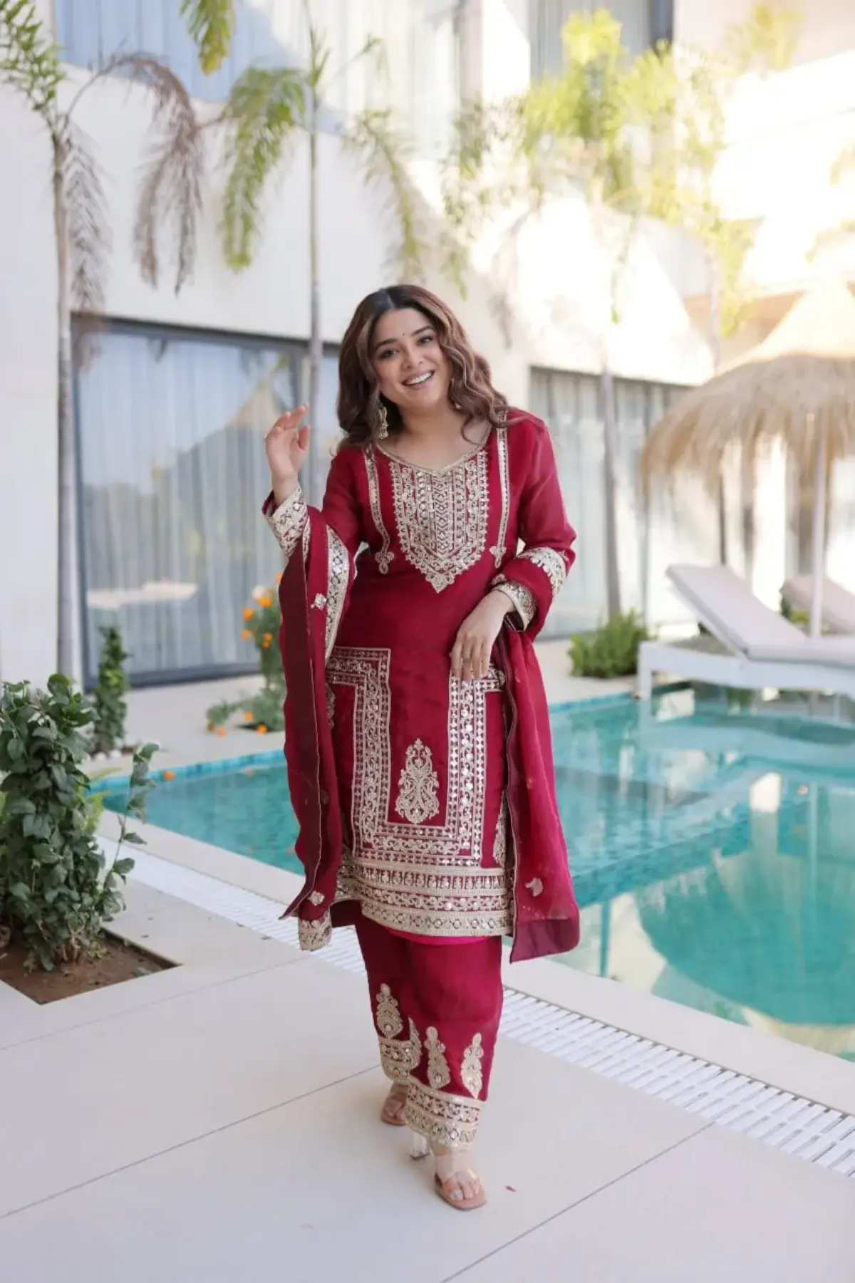 red dress for eid This red dress making it feel like Chand Raat came a little early @houseofmeeraki {eid outfit, Pakistani eid outfit, desi girl, desi eid outfit, chaand raat aesthetic, eid aesthetic}