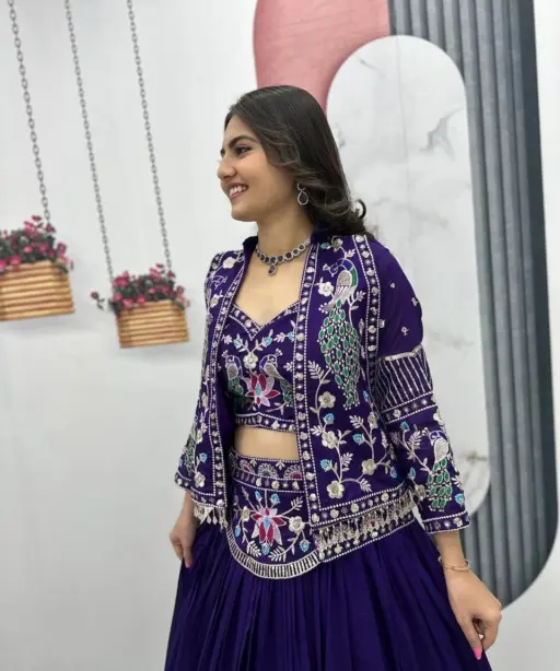 Shadi Wear Jacket Lehenga Blouse Readymade