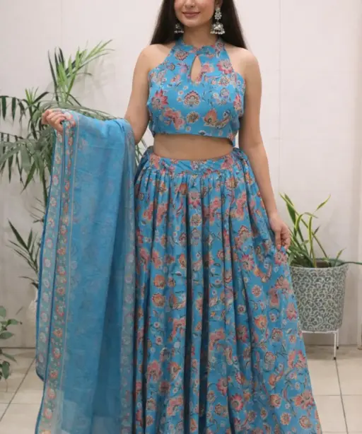 Sleeveless Ethnic Lehenga Choli Set