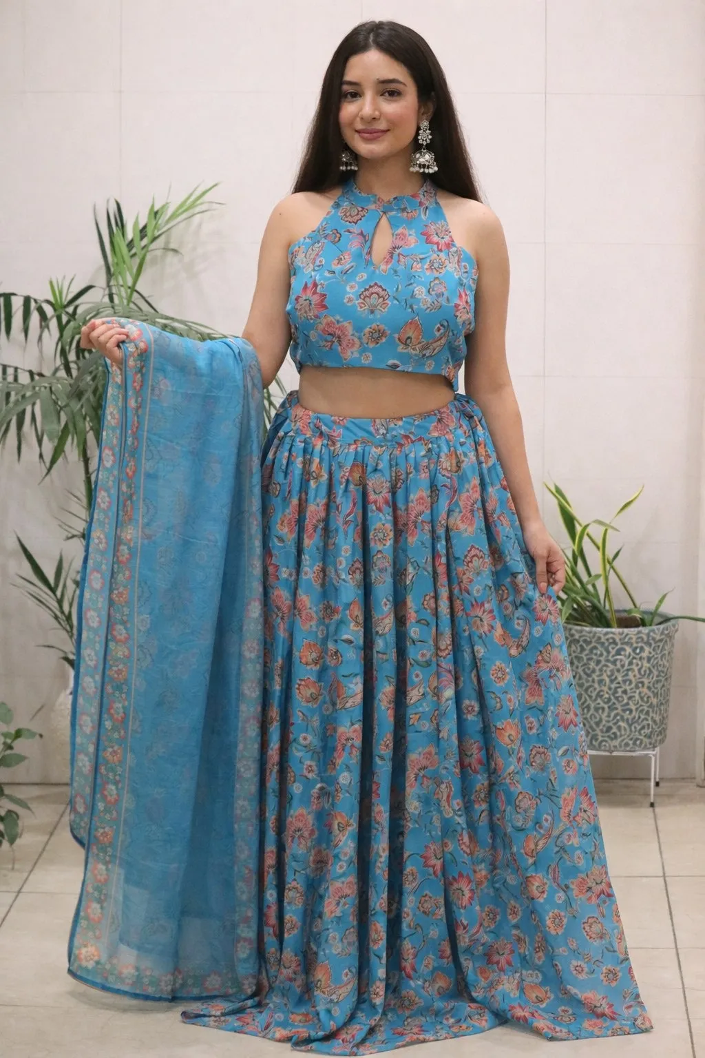 Sleeveless Ethnic Lehenga Choli Set