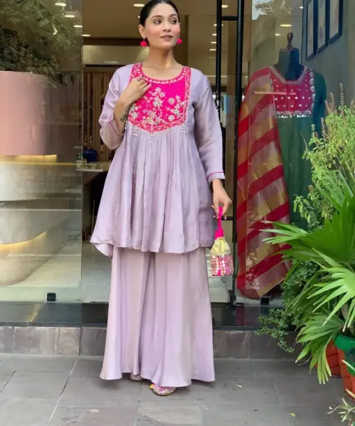 Trending Embroidery Festive Co ord Set