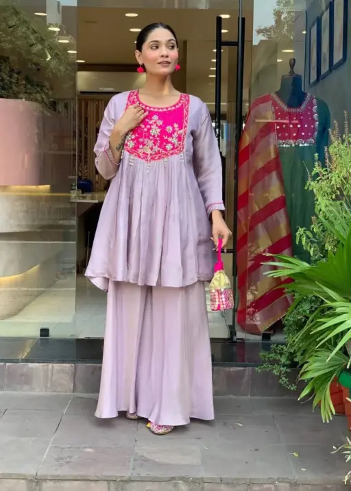 Trending Embroidery Festive Co ord Set