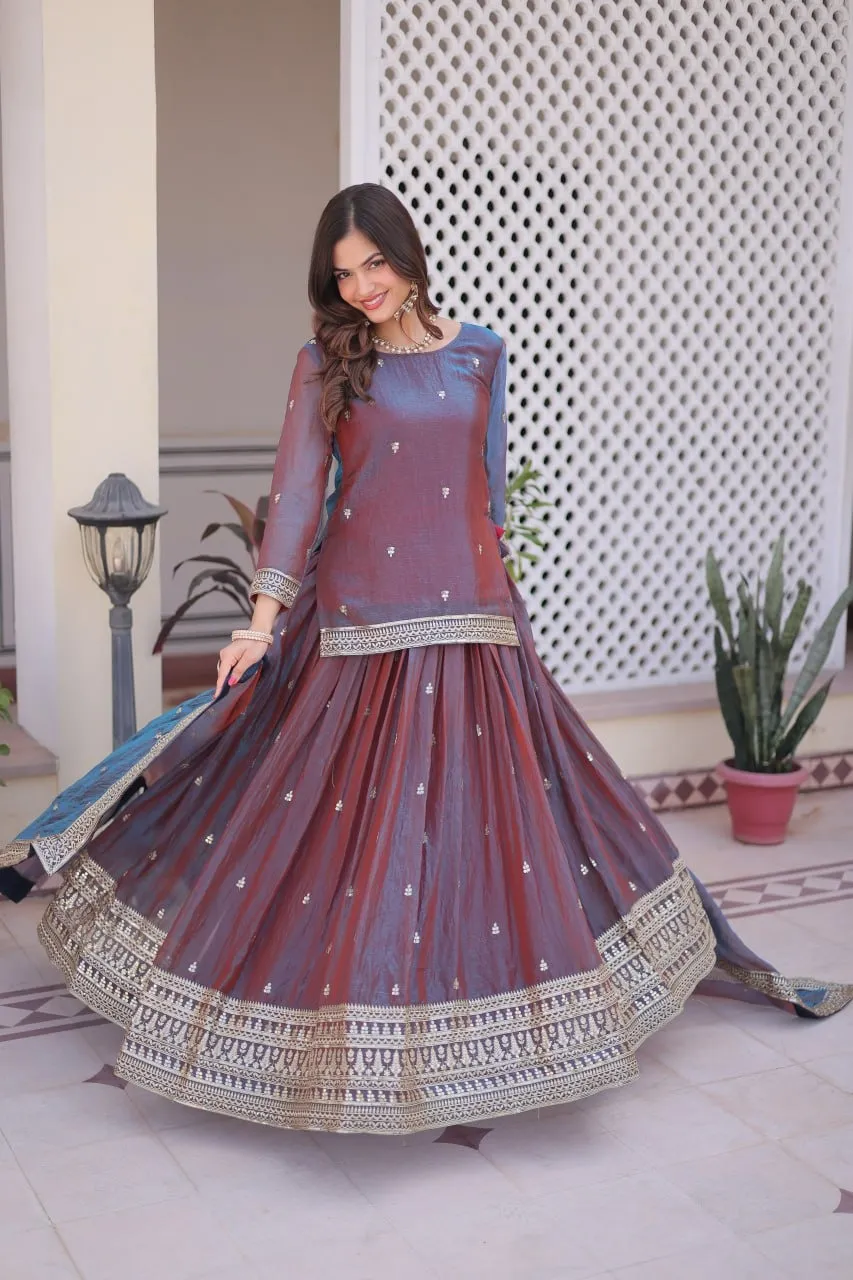 Wedding Special Lehenga with Long Blouse - Image 2