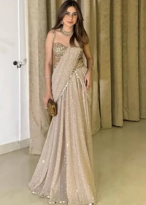 Wedding Special Peach Lehenga Saree