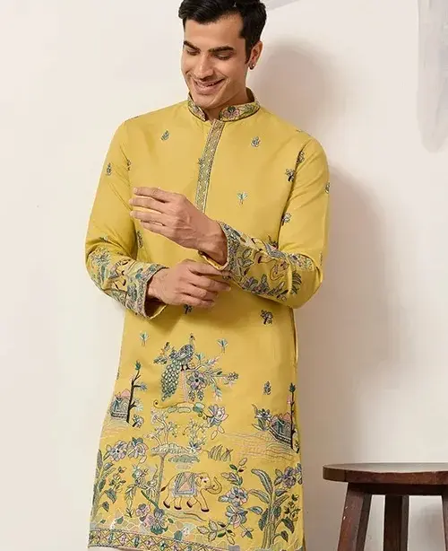Yellow Haldi Kurta for Groom
