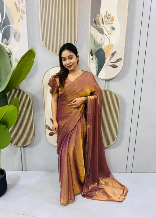 Zip and go Gown Saree for Wedding with Beads