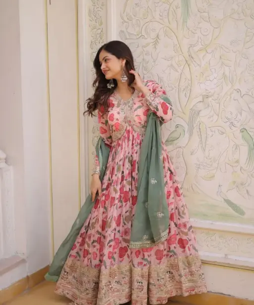 Alia Cut Floral Anarkali Set