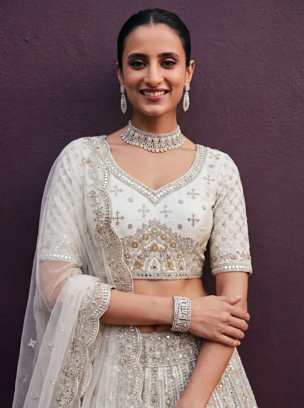 Baby Pink Border Saree for Pooja - Image 8