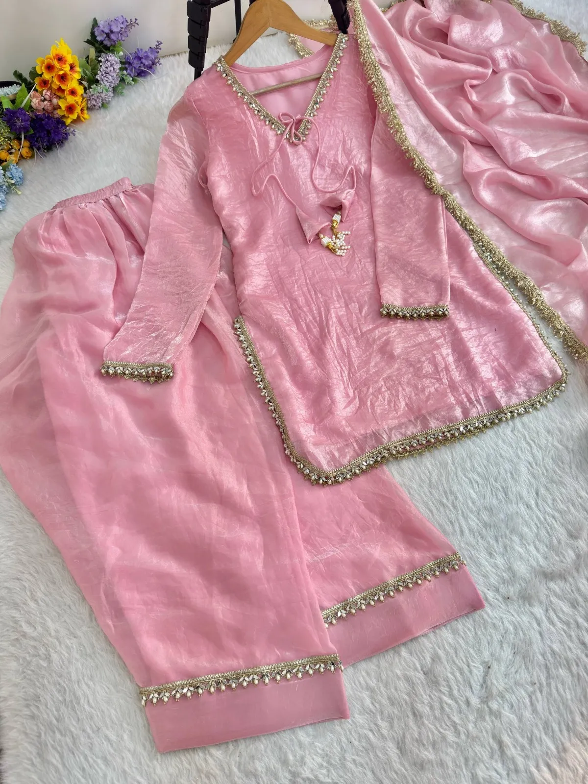 Baby Pink Farsi Salwar Set - Image 2