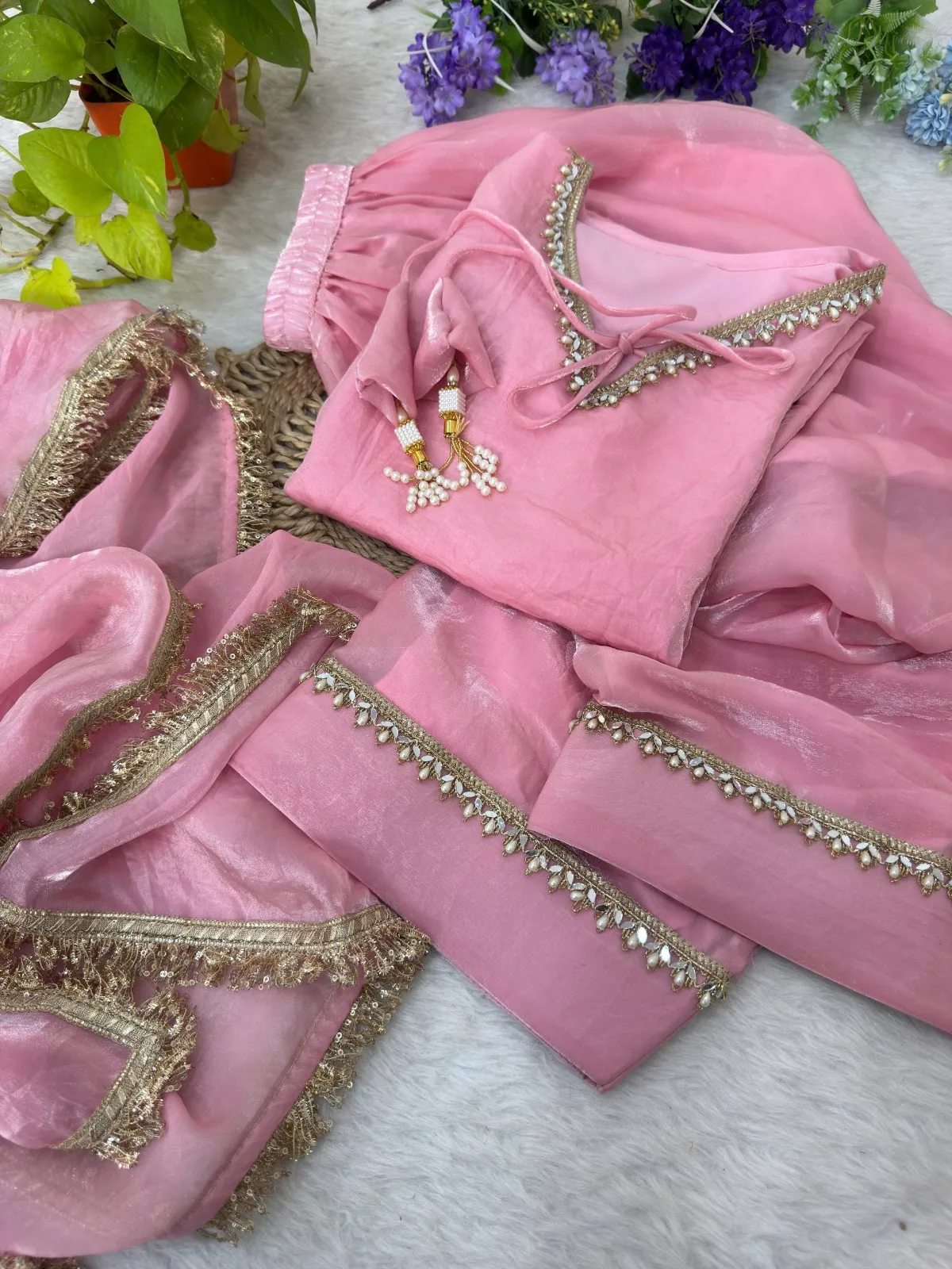 Baby Pink Farsi Salwar Set - Image 4