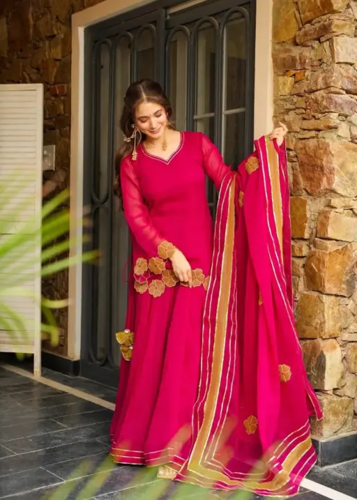 Beautiful Rani Cut Work Salwar Suit