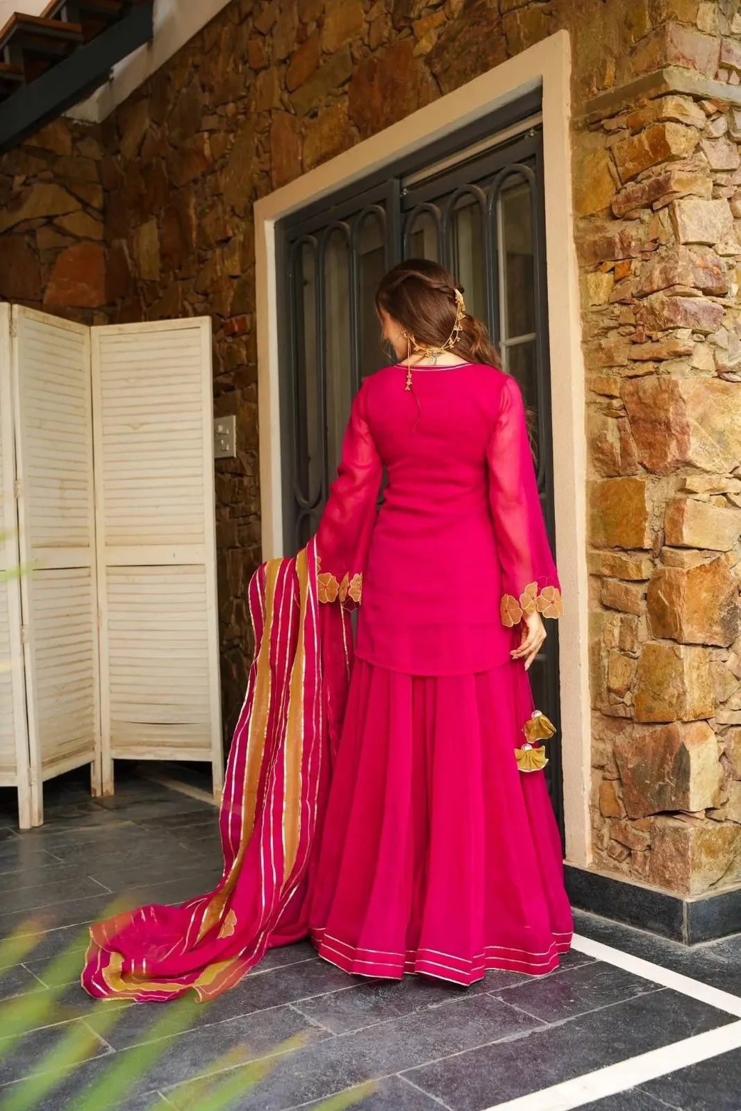 Beautiful Rani Cut Work Salwar Suit - Image 3