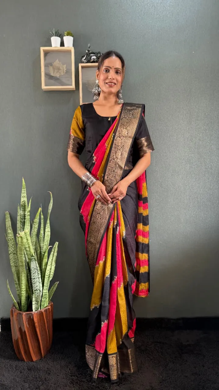 Black Zip and Go Saree Wedding Special