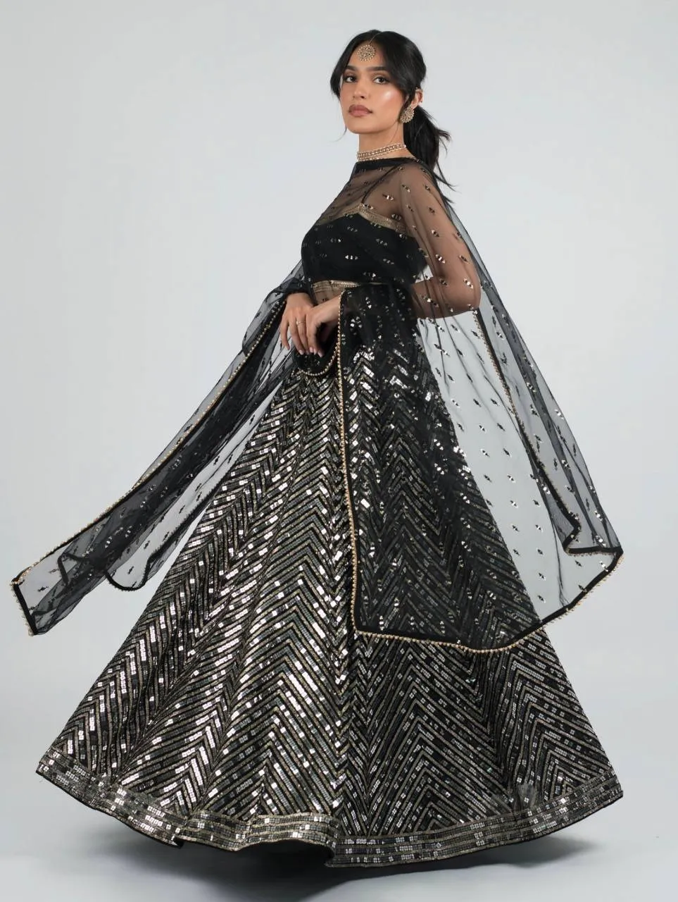 Bollywood Black Sequence Lehenga
