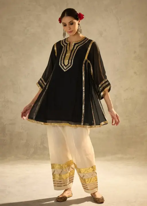 Bollywood Inspired Airport Co ord Set Black