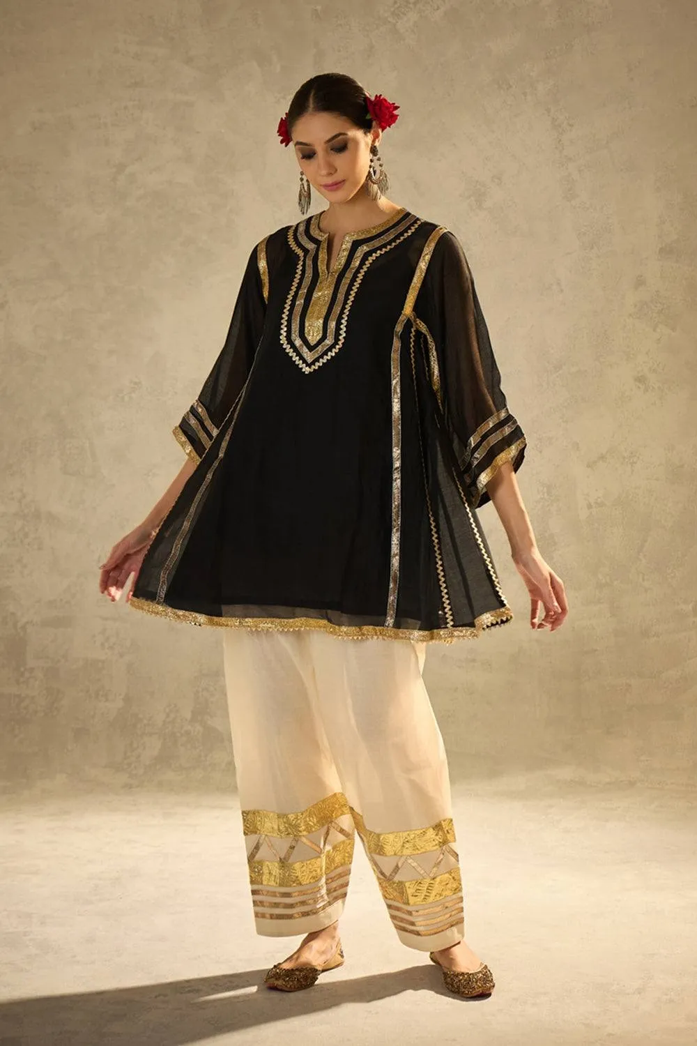 Bollywood Inspired Airport Co ord Set Black