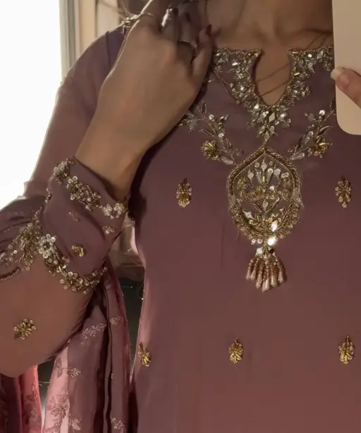 Brown Straight Readymade Pakistani Suit Set