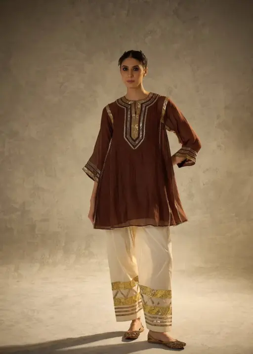 Celebrity Inspired Trending Brown Co ord Set