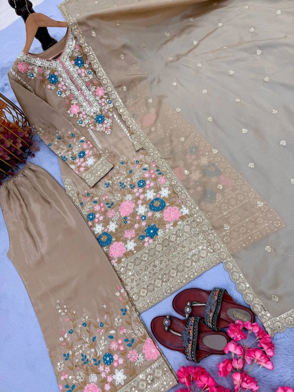 Chiku Plazzo Readymade Pakistani Suit set - Image 2