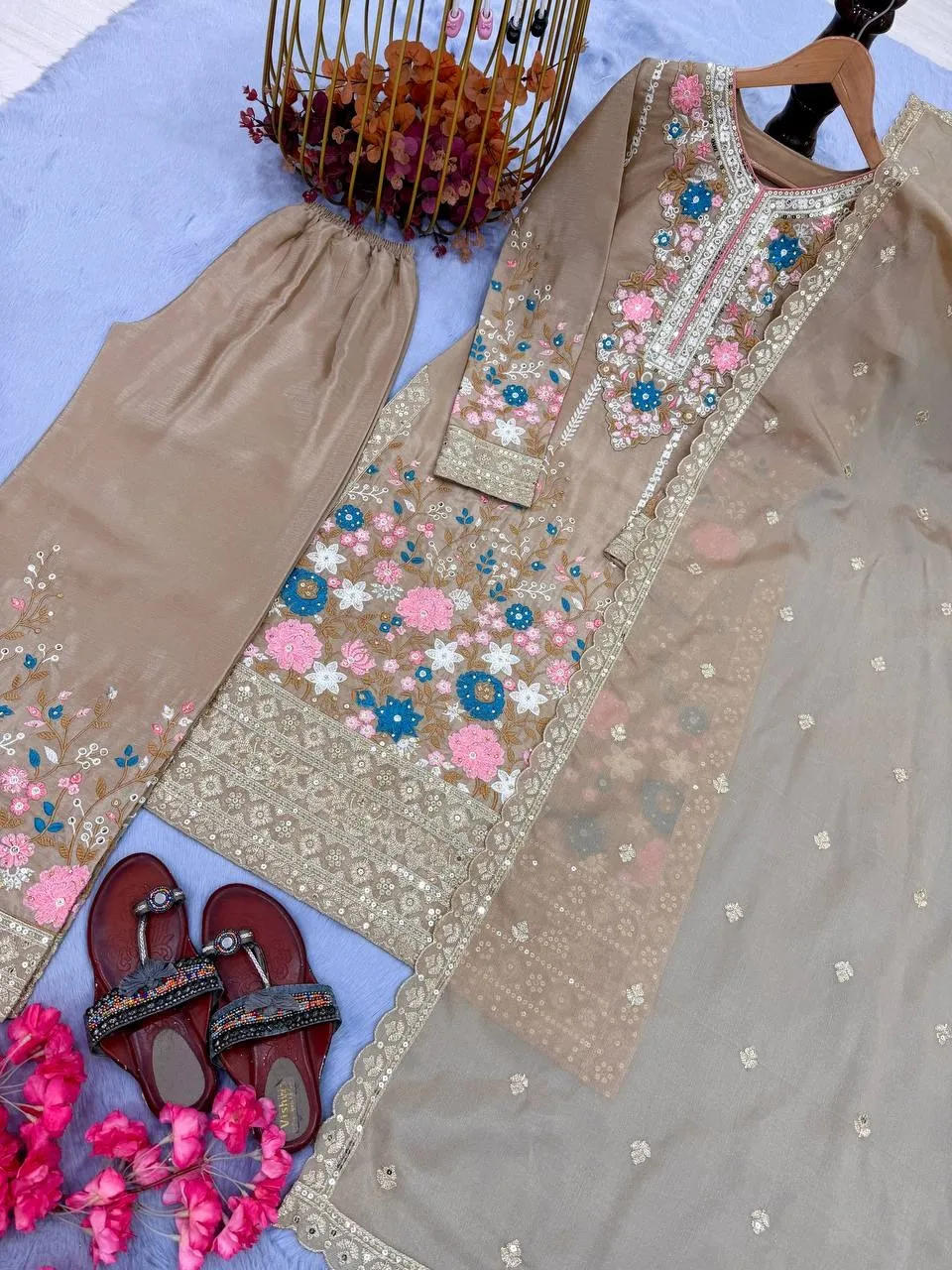 Chiku Plazzo Readymade Pakistani Suit set - Image 3
