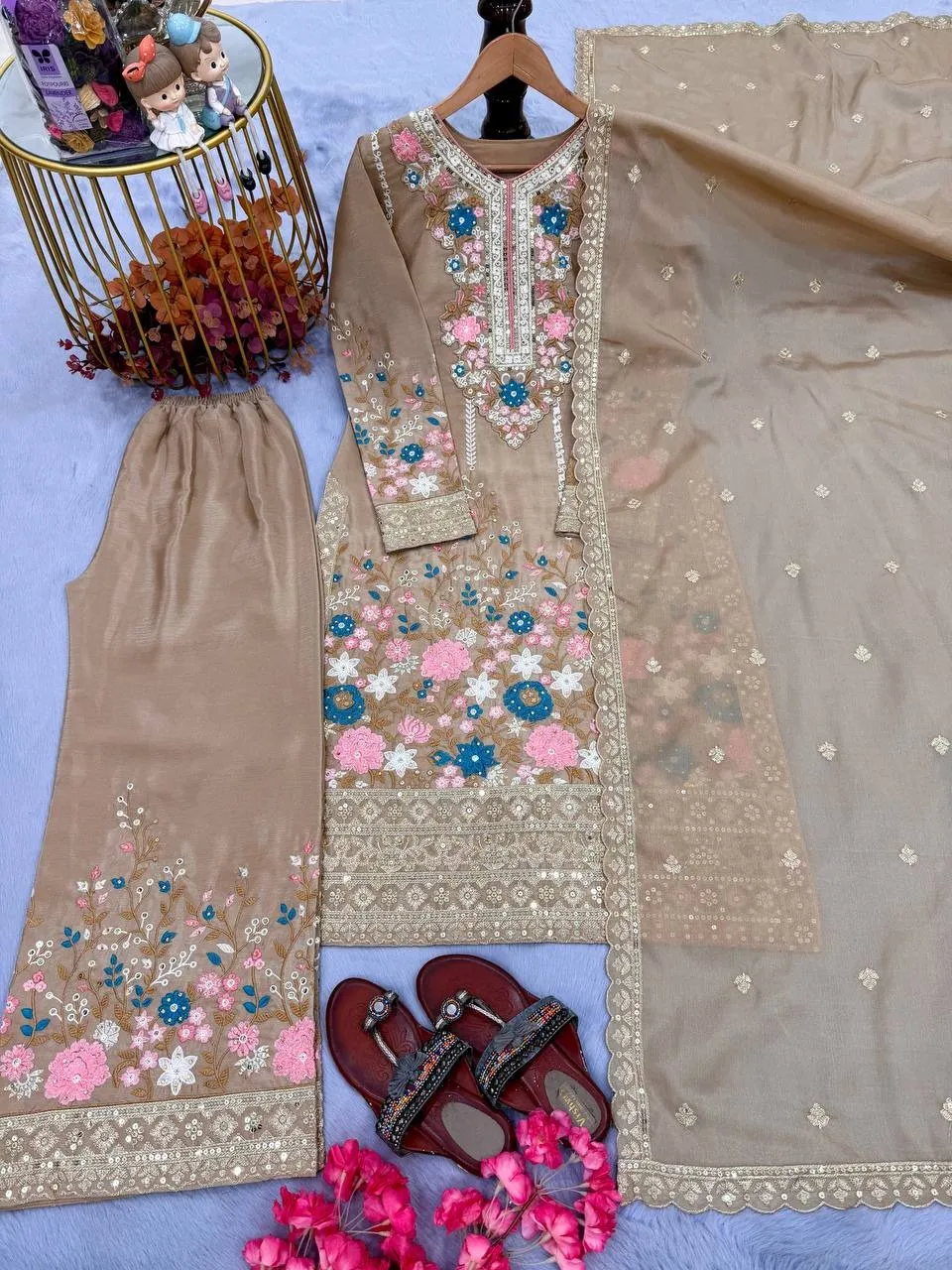Chiku Plazzo Readymade Pakistani Suit set - Image 4