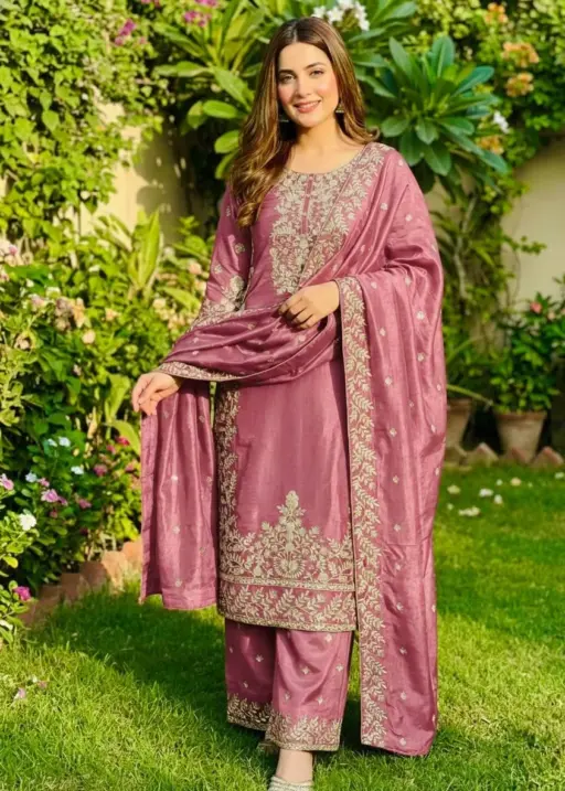 Eid Festival Pakistani Readymade Baby pink Dress