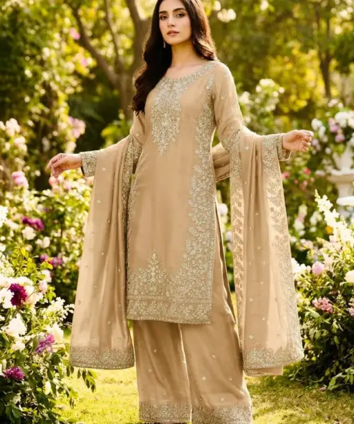 Eid Festival Pakistani Readymade Brown Dresses