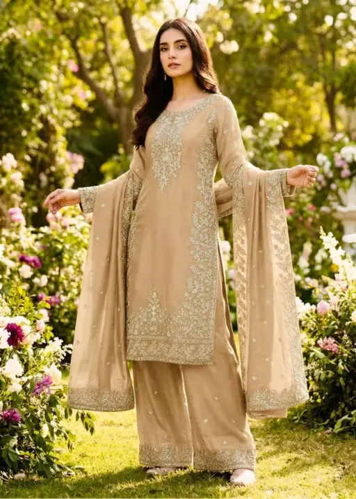 Eid Festival Pakistani Readymade Brown Dresses