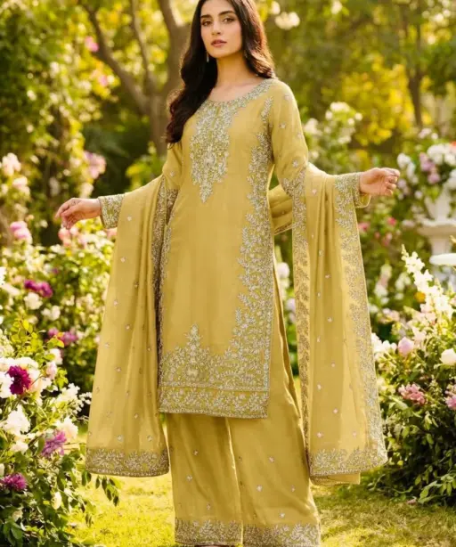 Festival Pakistani Readymade Yellow Dresses