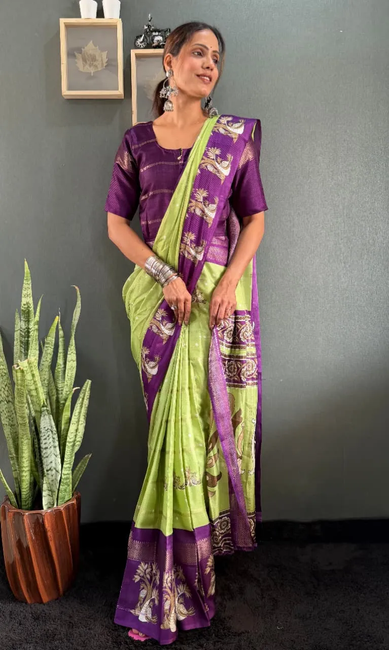 Festive Wear Silk Zip and Go Saree - Image 4
