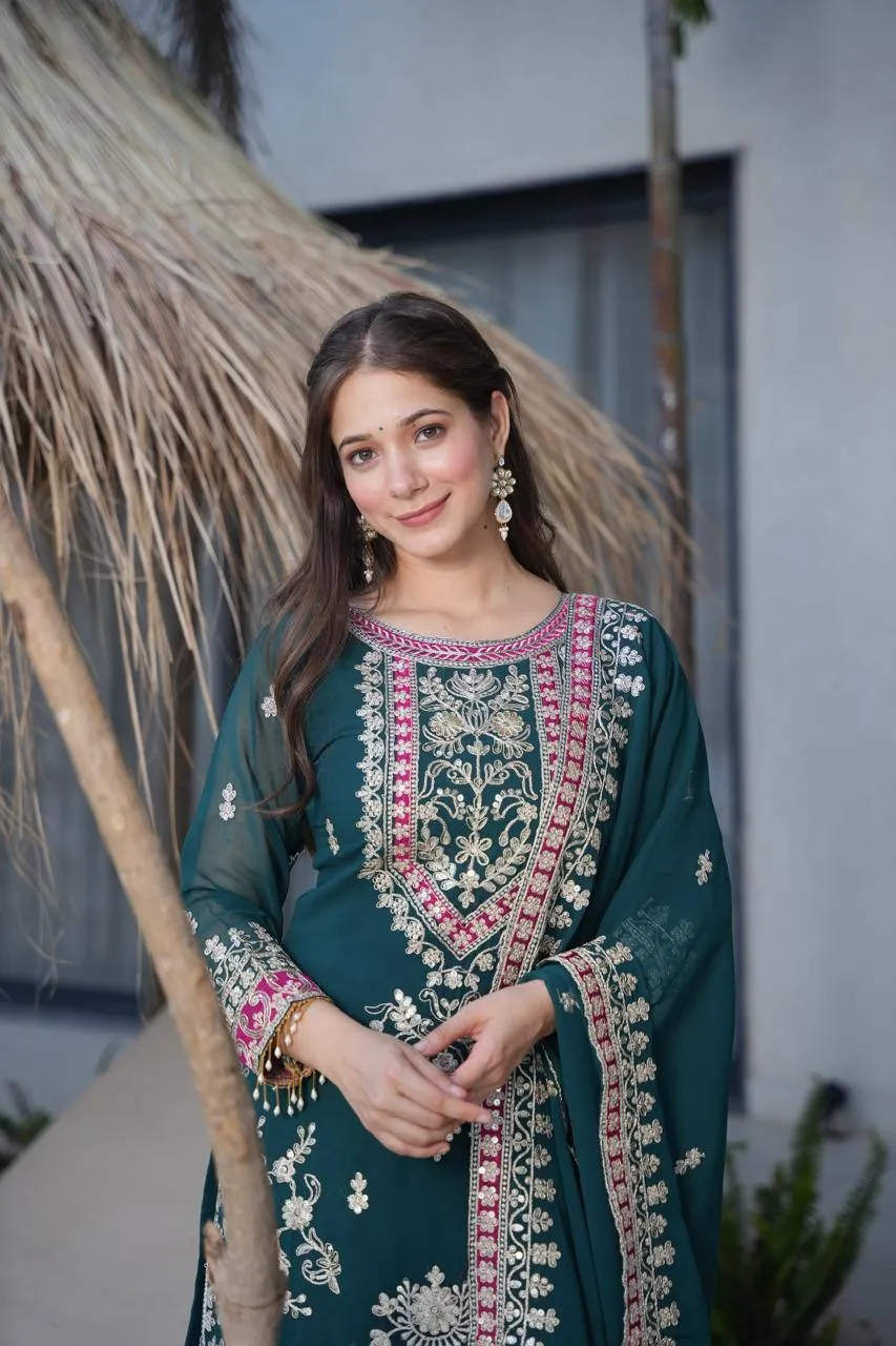 Green Sharara Suit for Eid Festival - Image 6