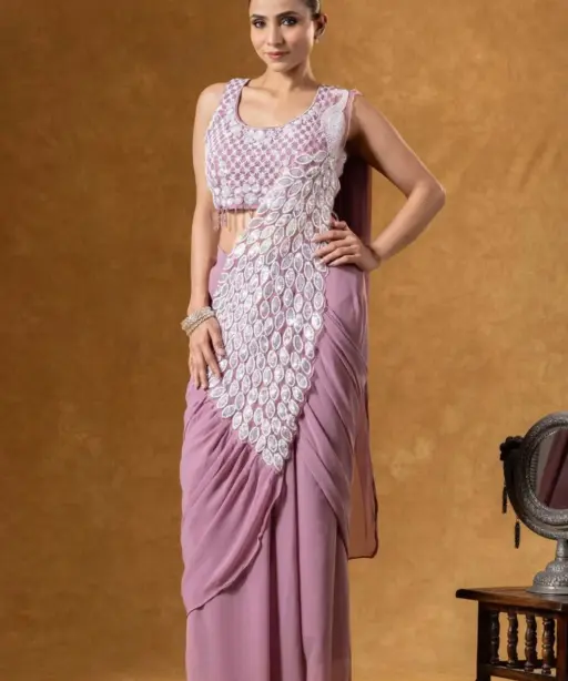 Peacock Pallu Readymade Saree for Wedding