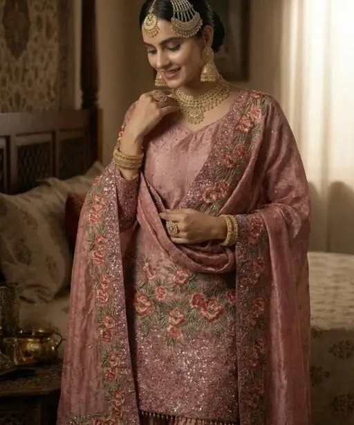 Pink Readymade Pakistani Gharara Suit