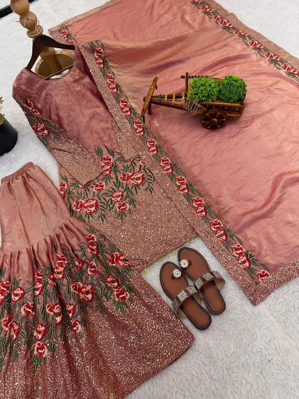 Pink Readymade Pakistani Gharara Suit - Image 2