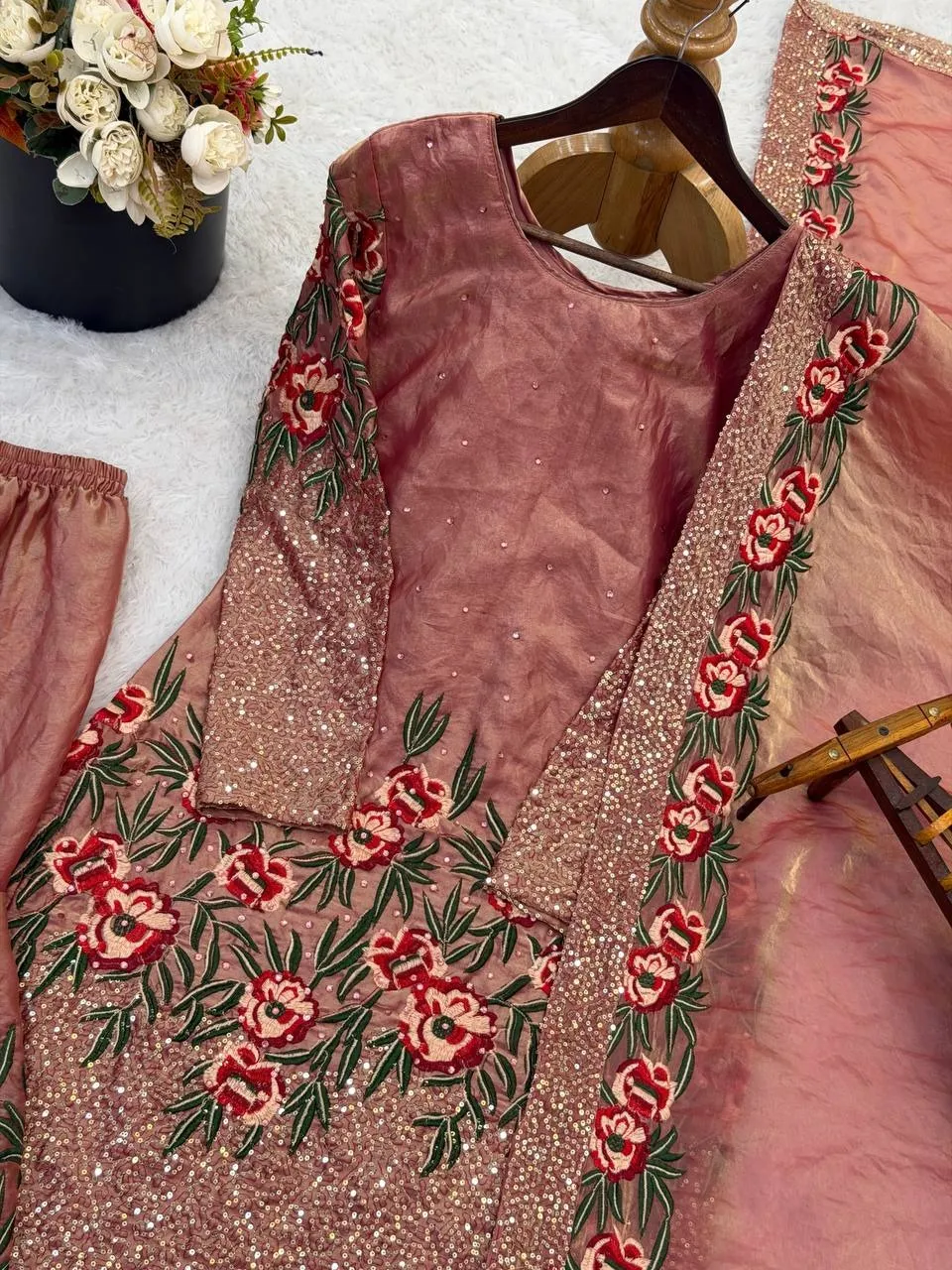 Pink Readymade Pakistani Gharara Suit - Image 3