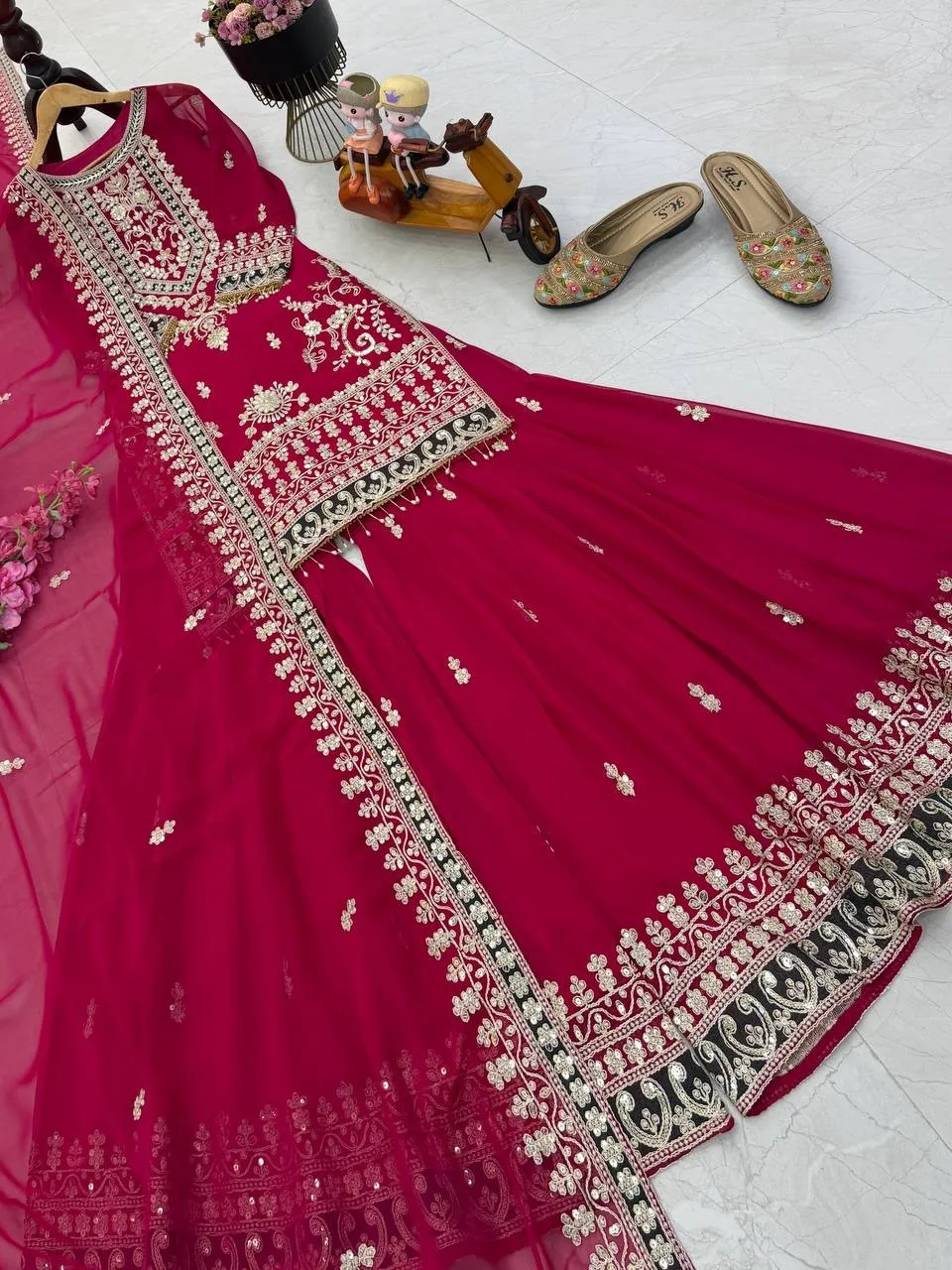 Rani Sharara Suit Set for Eid Festival - Image 2