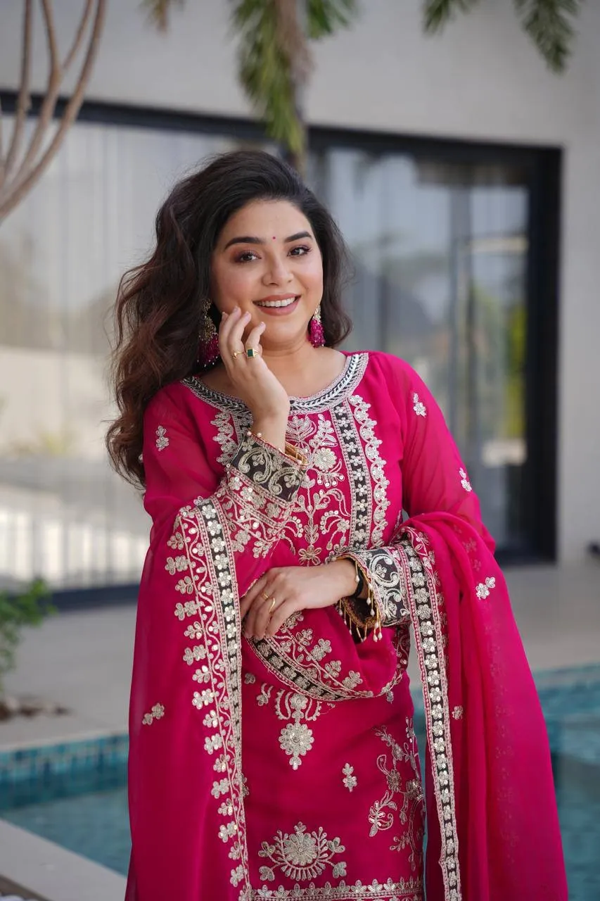 Rani Sharara Suit Set for Eid Festival - Image 4