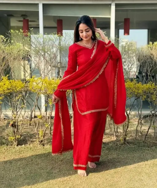 Red Farsi Salwar Suit Set