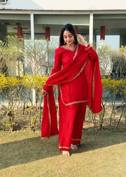 Red Farsi Salwar Suit Set